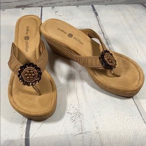 Lindsay-Phillips Nicole Switch Flops Natural Sz 8